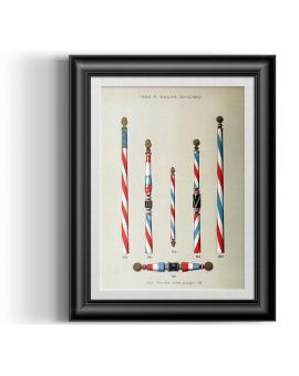 Barba Prints - Kochs Barbers' Poles Vintage Catalogue A4