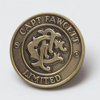 Captain Fawcett Antique Brass Badge