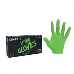 L3vel3 Nitril Gloves Lime Large 100-p