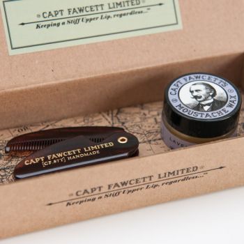 Captain Fawcett Moustache Wax & Folding Comb - Lavender