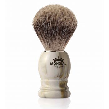 Mondial Basic Shaving Brush Fine Badger, Clear Marble