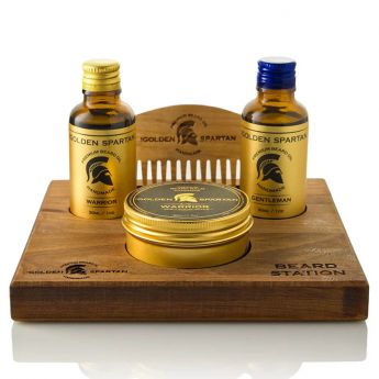 The Golden Spartan Beard Station Luxury Gift Set 