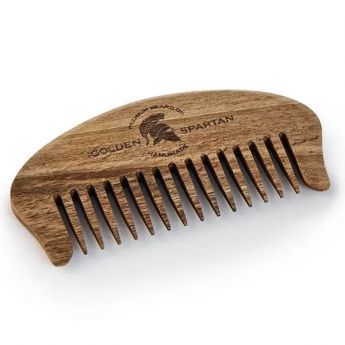 The Golden Spartan Wooden Beard Comb 